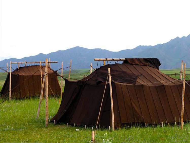 裕固族的居住--耗牛毛编织的毛毡做成的帐篷